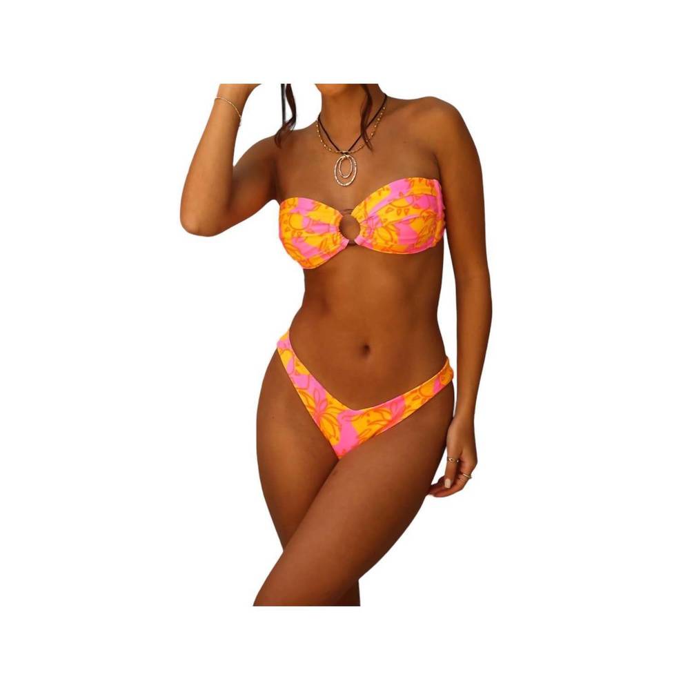 NEW KULANI KINIS women's strapless bandeau top in sangria swirl - Picture 2 of 3